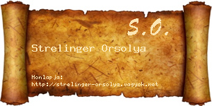 Strelinger Orsolya névjegykártya